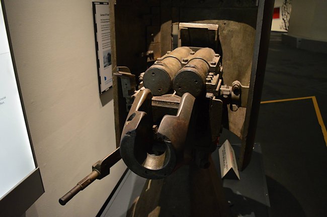Preserved WW1 German Sturmpanzerwagen A7V tank 57mm Maxim-Nordfelt QF fortress gun