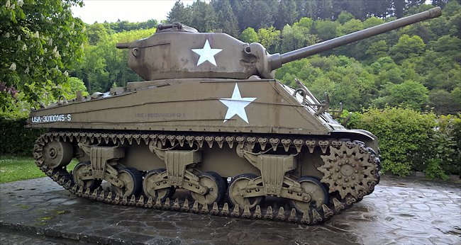 Restored M4A3 Sherman Tank Clervaux Castle in Luxembourg