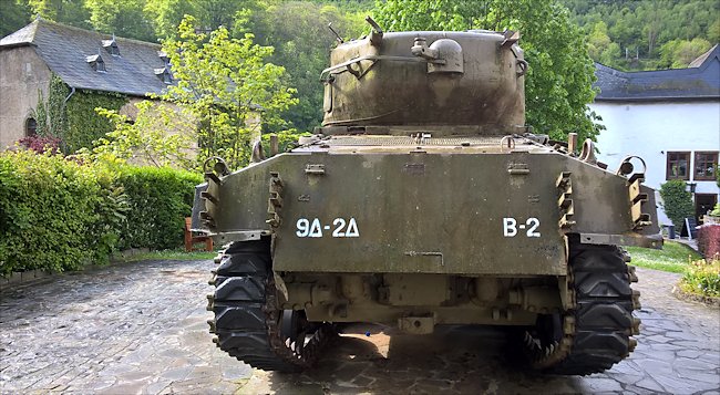 1944 M4A3 Sherman Tank at Clervaux Castle in Luxembourg