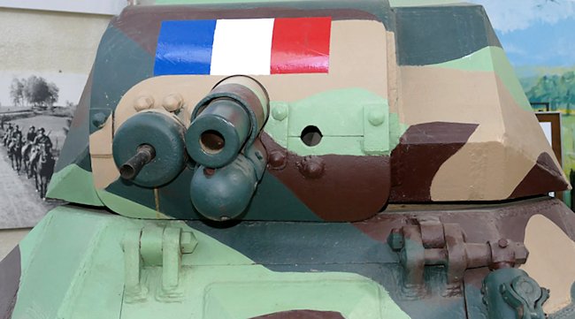 Preserved FCM 36 French WW2 light infantry Tank at the French Tank Museum in Saumur.
