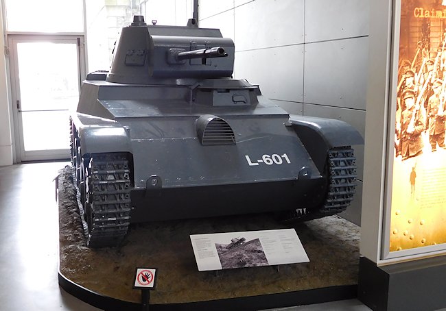Surviving Stridsvagn Swedish built L/60 Irish Army tank at the National Museum of Ireland, Collins Barracks, Dublin