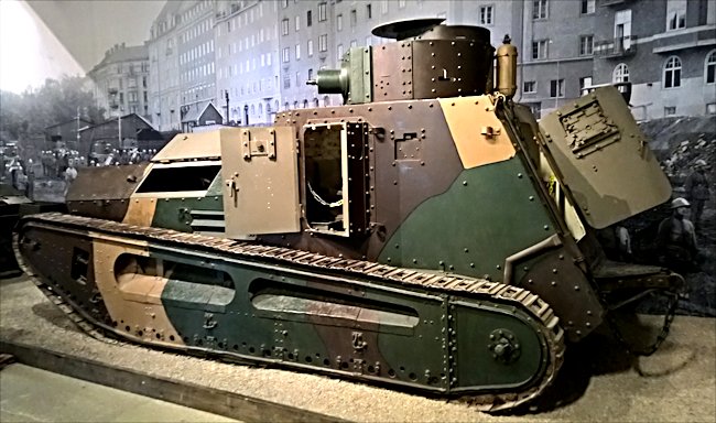 side view of a surviving Swedish m/21 tank