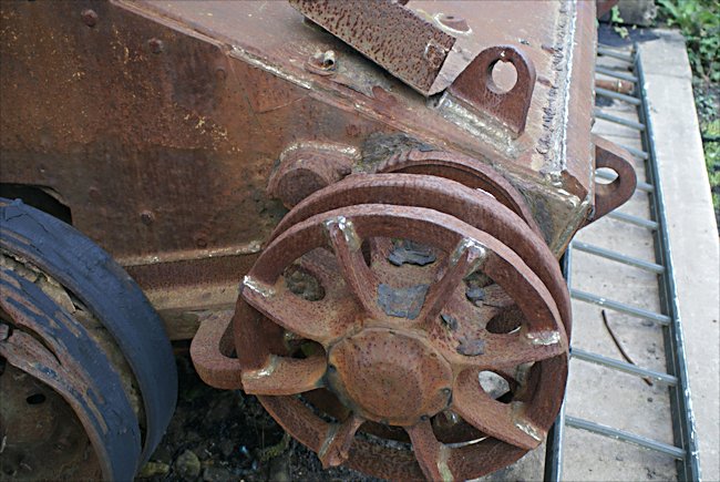 Front track wheel of a WW2 British A30 Challenger Tank