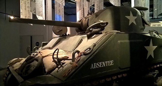 Surviving World War 2 M4 Sherman tank in the Bastogne War Museum in Belgium