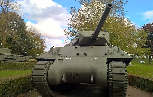 M10 Wolverine Tank Destroyer outside the The Musee de la Bataille de Normandie 