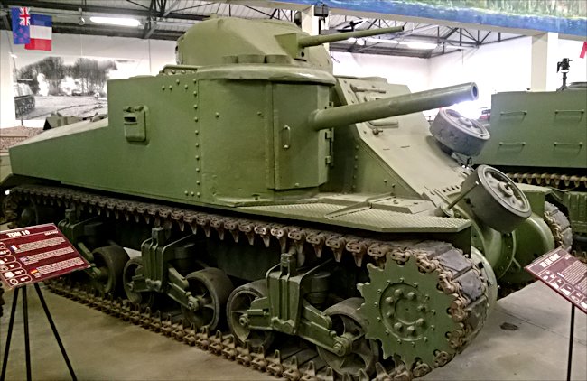 Side view of a surviving British M3 Grant Medium Tank