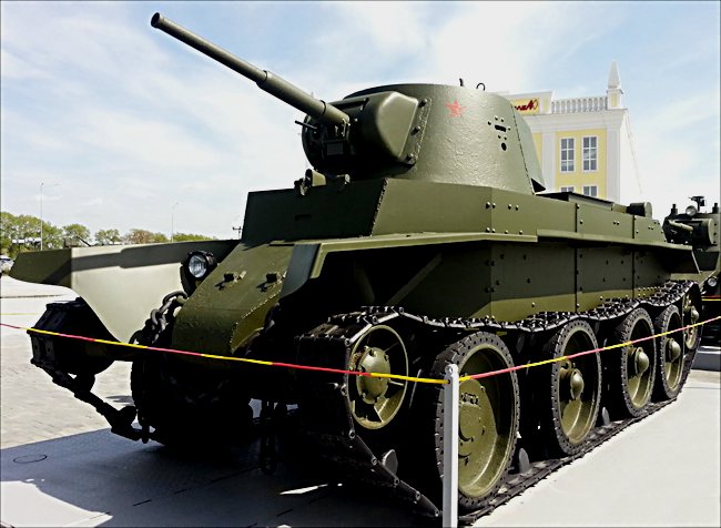 Restored Soviet WW2 BT-7 fast Tank Verkhnyaya Pyshma, Sverdlovsk Oblast, Russia