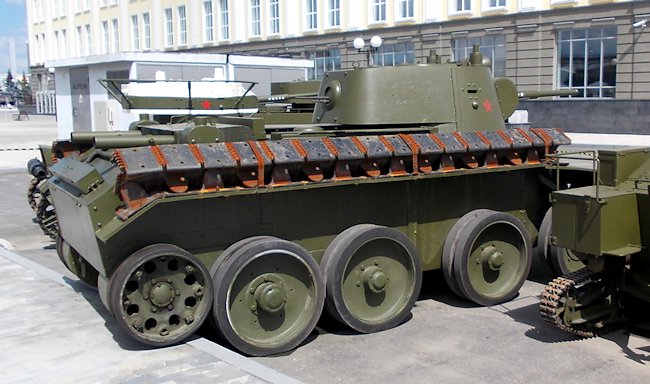 Preserved Soviet WW2 BT-7 fast Tank Verkhnyaya Pyshma, Sverdlovsk Oblast, Russia