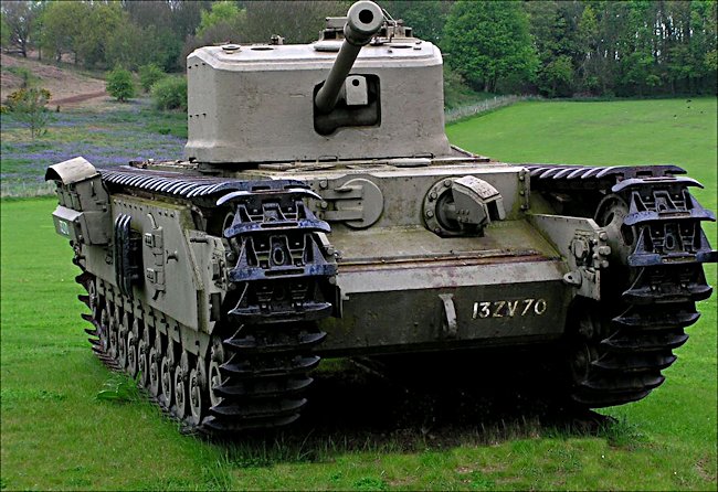 Surviving Churchill Crocodile Flame Thrower D-Day Tank outside the Muckleburgh Military Collection in Norfolk