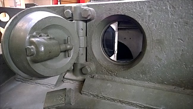 Driver's front hatch for road driving on the British Comet Tank