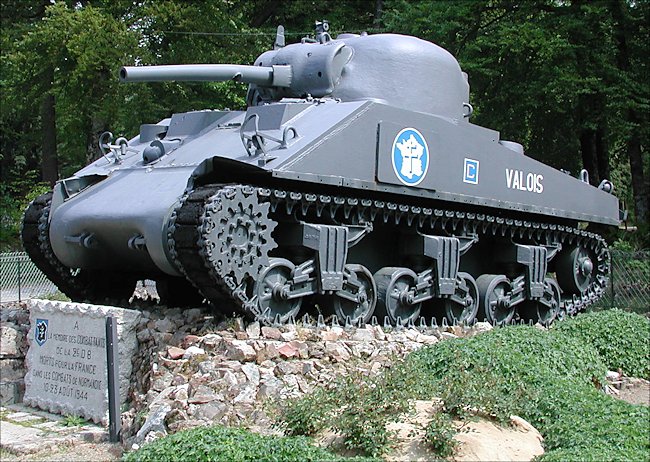 Surviving M4A2 Sherman Valois Tank at the Foret D'Ecouvers Normandy 1944 Memorial