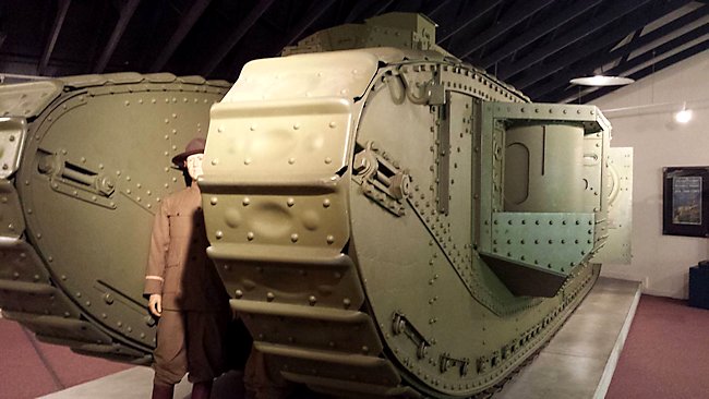 Surviving WW1 British and American Army Mark VIII Tank at Fort Meade, MD, USA