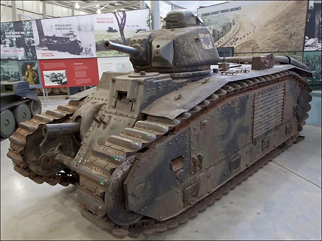 Surviving Char B1 bis Renault French WW2 Heavy Tank at the Tank Museum, Bovington, Dorset, England