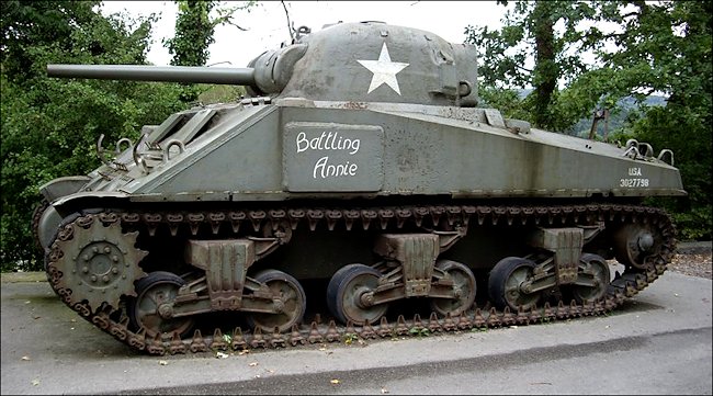 Preserved British Sherman Firefly Tank saw action in the WW2 Battle of the Bulge