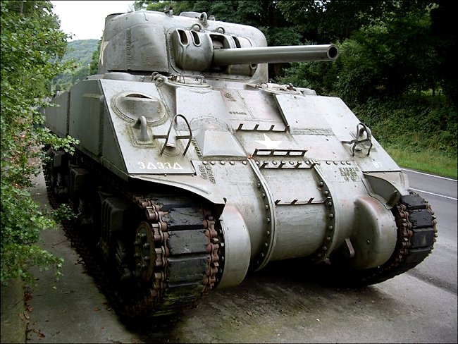 Preserved British Sherman Firefly Tank saw action in the WW2 Battle of the Bulge