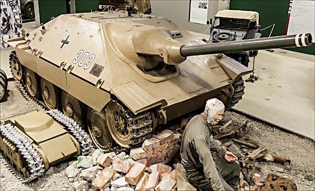 Top view of a preserved Jagdpanzer 38t Tank Destroyer