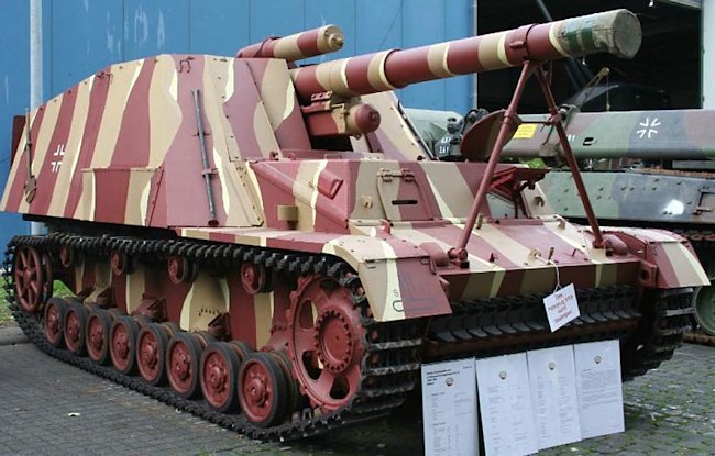 Surviving German Hummel self propelled artillery gun of WW2