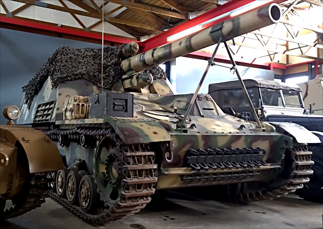 Surviving German Hummel self propelled artillery gun of WW2