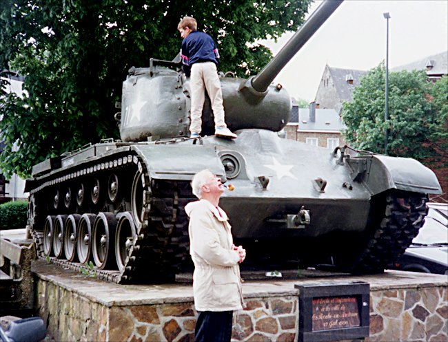Surviving American M26 Pershing Heavy Tank that used to be in the pretty village of La Roche-en-Ardenne, Belgium until 2004