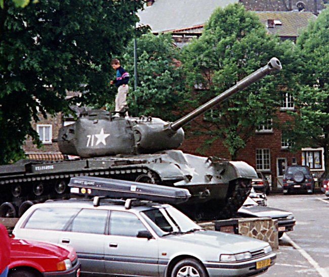 Surviving American M26 Pershing Heavy Tank that used to be in the pretty village of La Roche-en-Ardenne, Belgium until 2004
