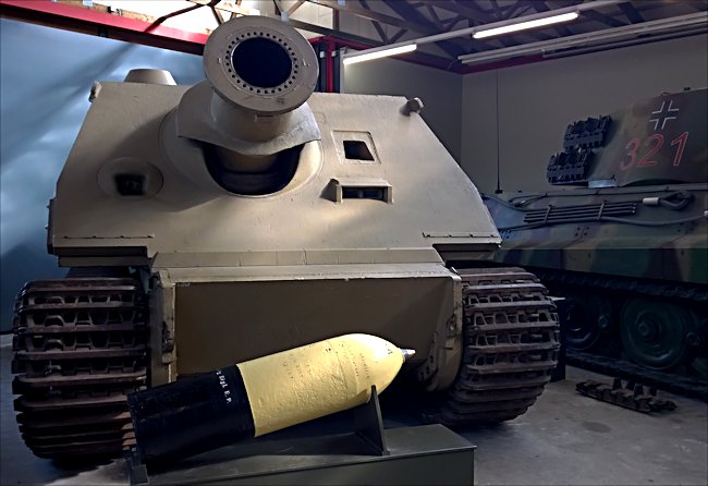 Surviving German Sturmtiger infantry support self propelled mortar gun at the German Tank Museum