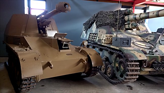 Surviving German Wespe self propelled artillery gun of WW2 can be seen at the Deutsches Panzermuseum in the small military town of Munster, Germany.