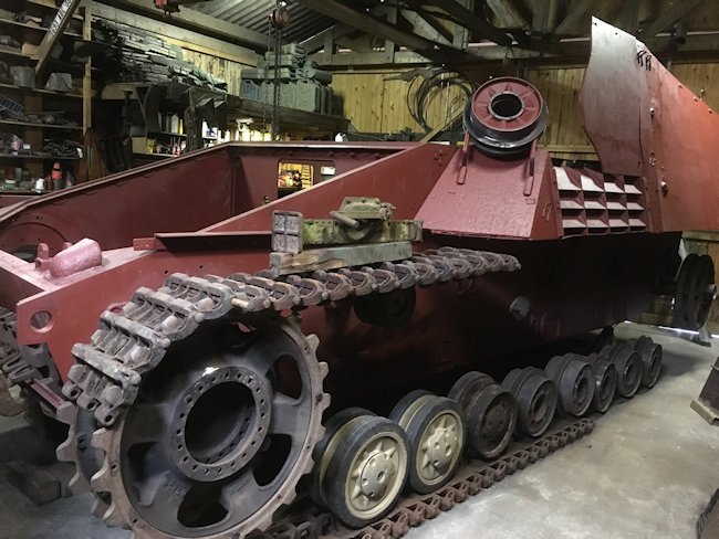 Surviving German Panzerjäger Nashorn self propelled gun undergoing restoration