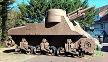 Surviving Battle of the D-Day 1944 M7 Priest tank in Ouistreham France