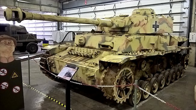 Surviving German Panzer IV Command Tank Ausf J in the Bastogne Barracks Battle of the Bulge Museum in Belgium
