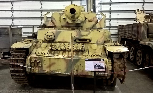 Surviving German Panzer IV Command Tank Ausf J in the Bastogne Barracks Battle of the Bulge Museum in Belgium