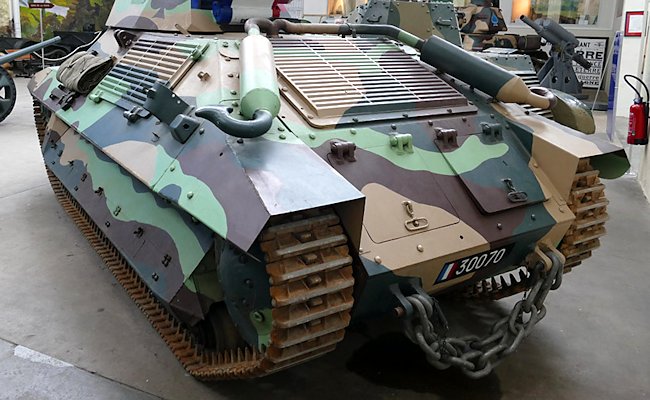 Surviving FCM 36 French WW2 light infantry Tank at the French Tank Museum in Saumur.