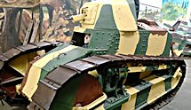 Surviving WW1 and WW2 French Renault FT17 Tank in Saumur, France