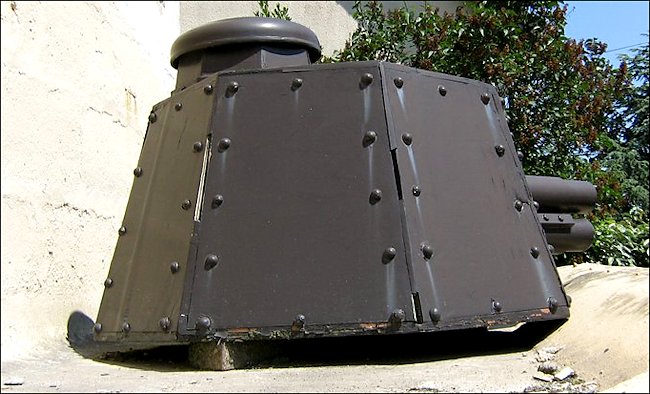 Rear view of the Renault FT tank turret used in Normandy during D-Day