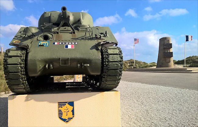 M4A2 Sherman Tank Free French Utah Beach Normandy 1944 D-Day Memorial