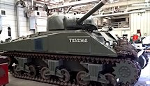 Surviving Battle of the Bulge 1944 M4A4 Sherman Firefly Tank, Bastogne Barracks, Belgium