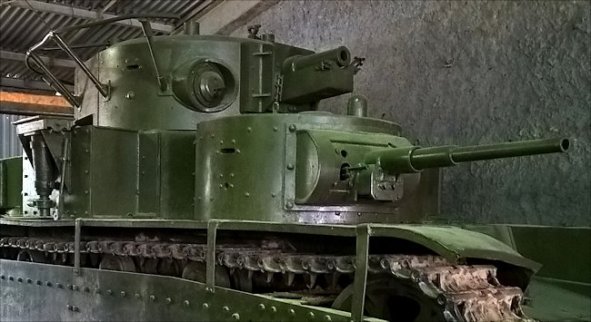Restored Soviet WW2 T-35 tank guns