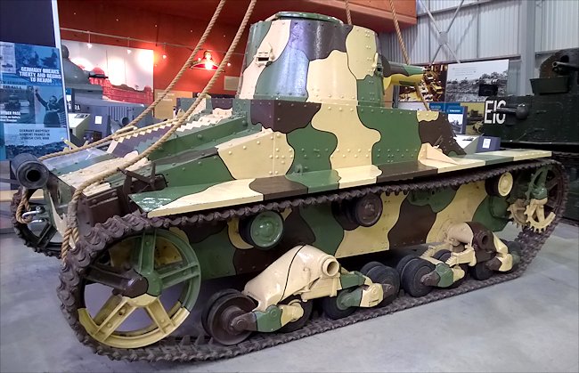 side view of a preserved Vickers-Armstrong Mark E tank
