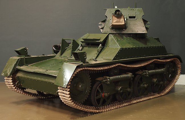 Surviving Vickers MkII Light Tank at the Tank Museum, Bovington, England
