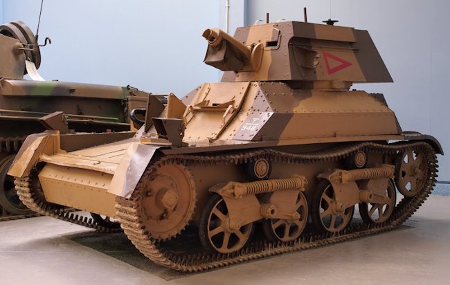 Surviving Vickers MkII Light Tank at the Tank Museum, Bovington, England