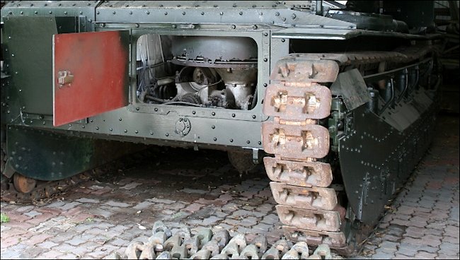 Preserved 1920s British Vickers Medium MkII tank