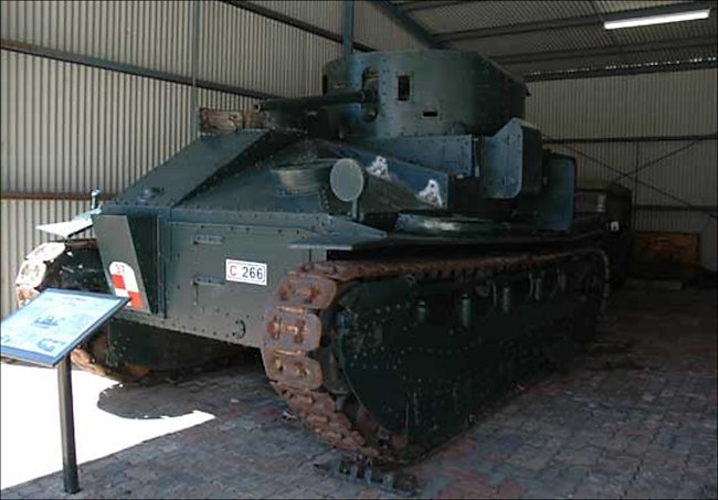 Preserved 1920s British Vickers Medium MkII tank