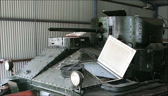 Preserved 1920s British Vickers Medium MkII tank