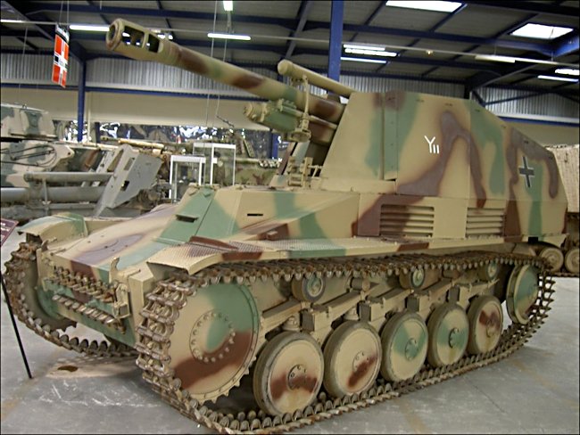 Surviving German Wespe self propelled artillery gun of WW2