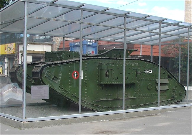 Surviving WW1 Red Army Mark V Female Tank in Severodvinsk, Arkhangelsk (Archangel) in North West Russia