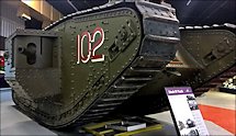 Surviving WW1 British Mark IV Male Tank at Bovington